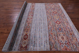 Grey Khorjin Persian Gabbeh Handmade Wool Rug - 8' 1" X 10' 0" - Golden Nile