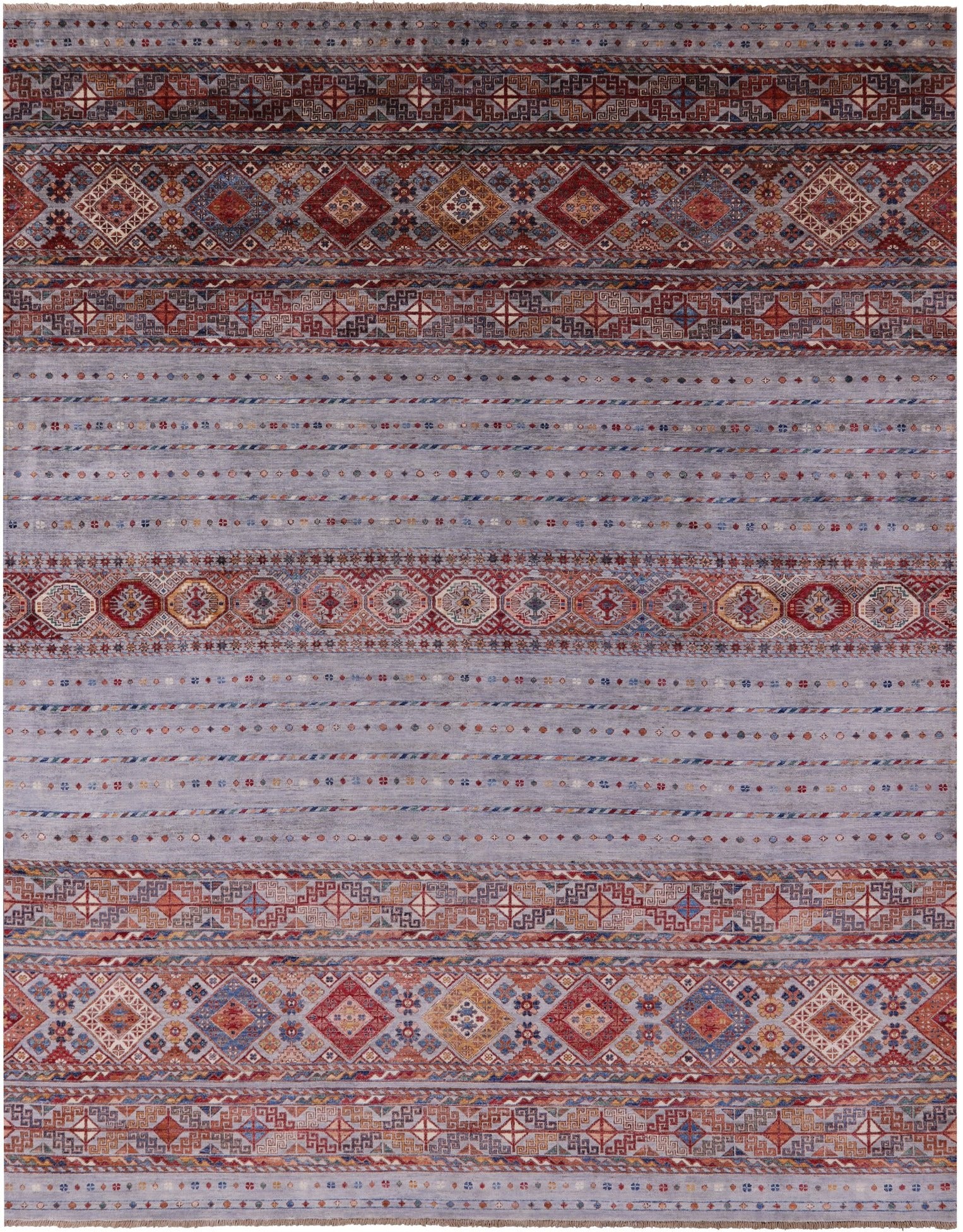 Grey Khorjin Persian Gabbeh Handmade Wool Rug - 8' 1" X 10' 0" - Golden Nile