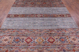 Grey Khorjin Persian Gabbeh Handmade Wool Rug - 8' 1" X 10' 0" - Golden Nile