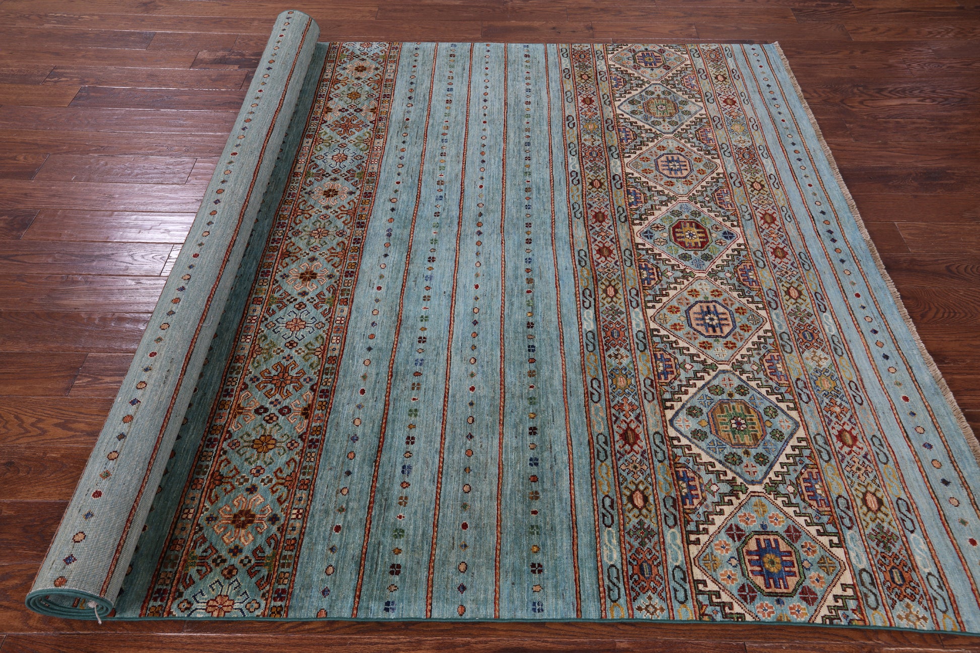 Khorjin Persian Gabbeh Hand Knotted Wool Rug - 6' 10" X 10' 0" - Golden Nile