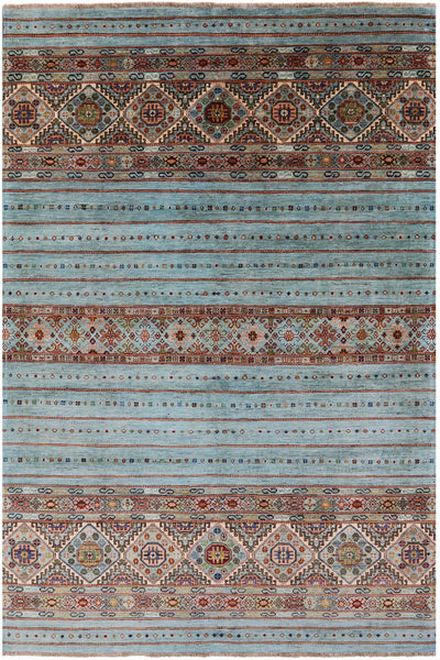 Khorjin Persian Gabbeh Hand Knotted Wool Rug - 6' 10" X 10' 0" - Golden Nile