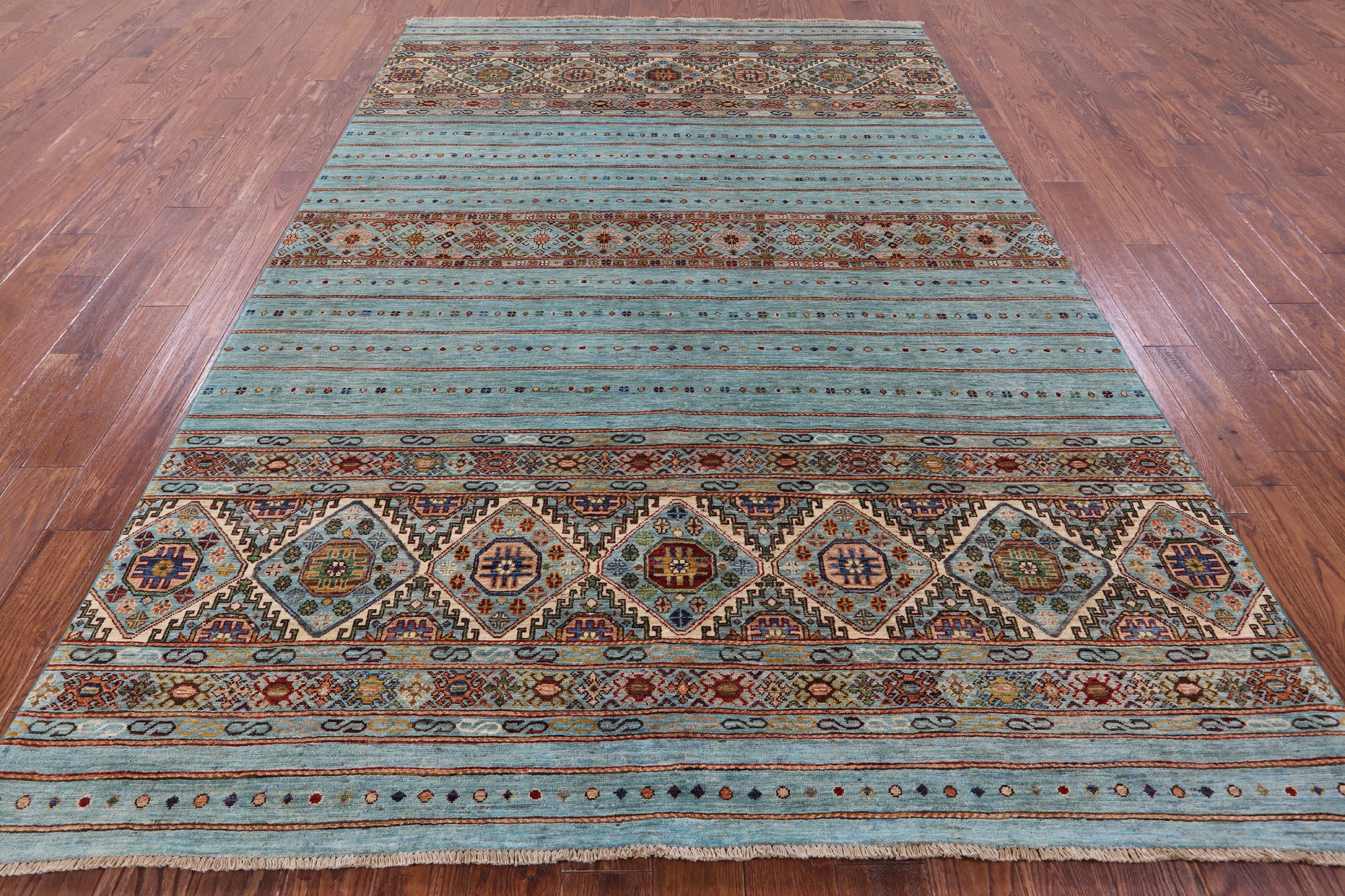 Khorjin Persian Gabbeh Hand Knotted Wool Rug - 6' 10" X 10' 0" - Golden Nile