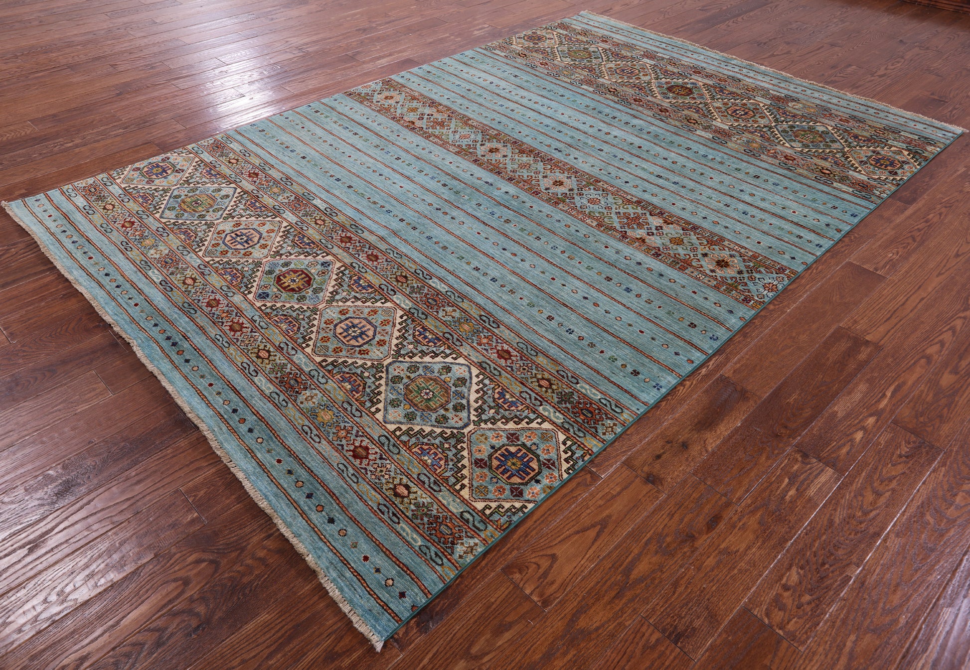 Khorjin Persian Gabbeh Hand Knotted Wool Rug - 6' 10" X 10' 0" - Golden Nile