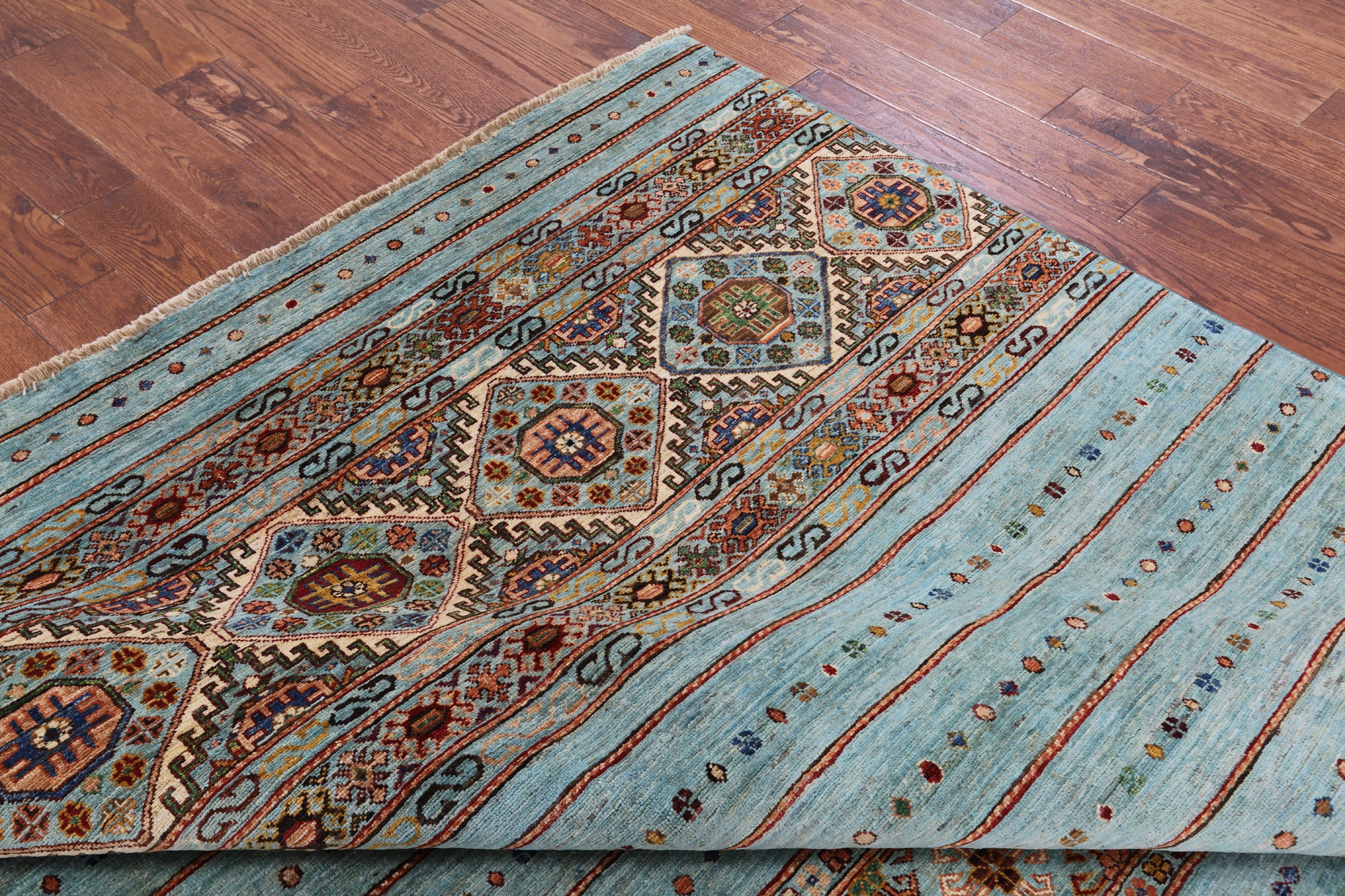 Khorjin Persian Gabbeh Hand Knotted Wool Rug - 6' 10" X 10' 0" - Golden Nile