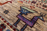 Tribal Persian Gabbeh Handmade Wool Runner Rug - 2' 10" X 10' 8" - Golden Nile