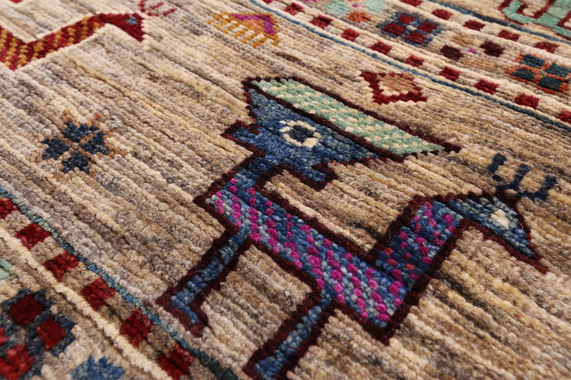 Tribal Persian Gabbeh Handmade Wool Runner Rug - 2' 10" X 10' 8" - Golden Nile