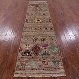 Tribal Persian Gabbeh Handmade Wool Runner Rug - 2' 9" X 10' 8" - Golden Nile