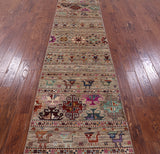 Tribal Persian Gabbeh Handmade Wool Runner Rug - 2' 9" X 10' 8" - Golden Nile