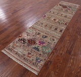 Tribal Persian Gabbeh Handmade Wool Runner Rug - 2' 9" X 10' 8" - Golden Nile