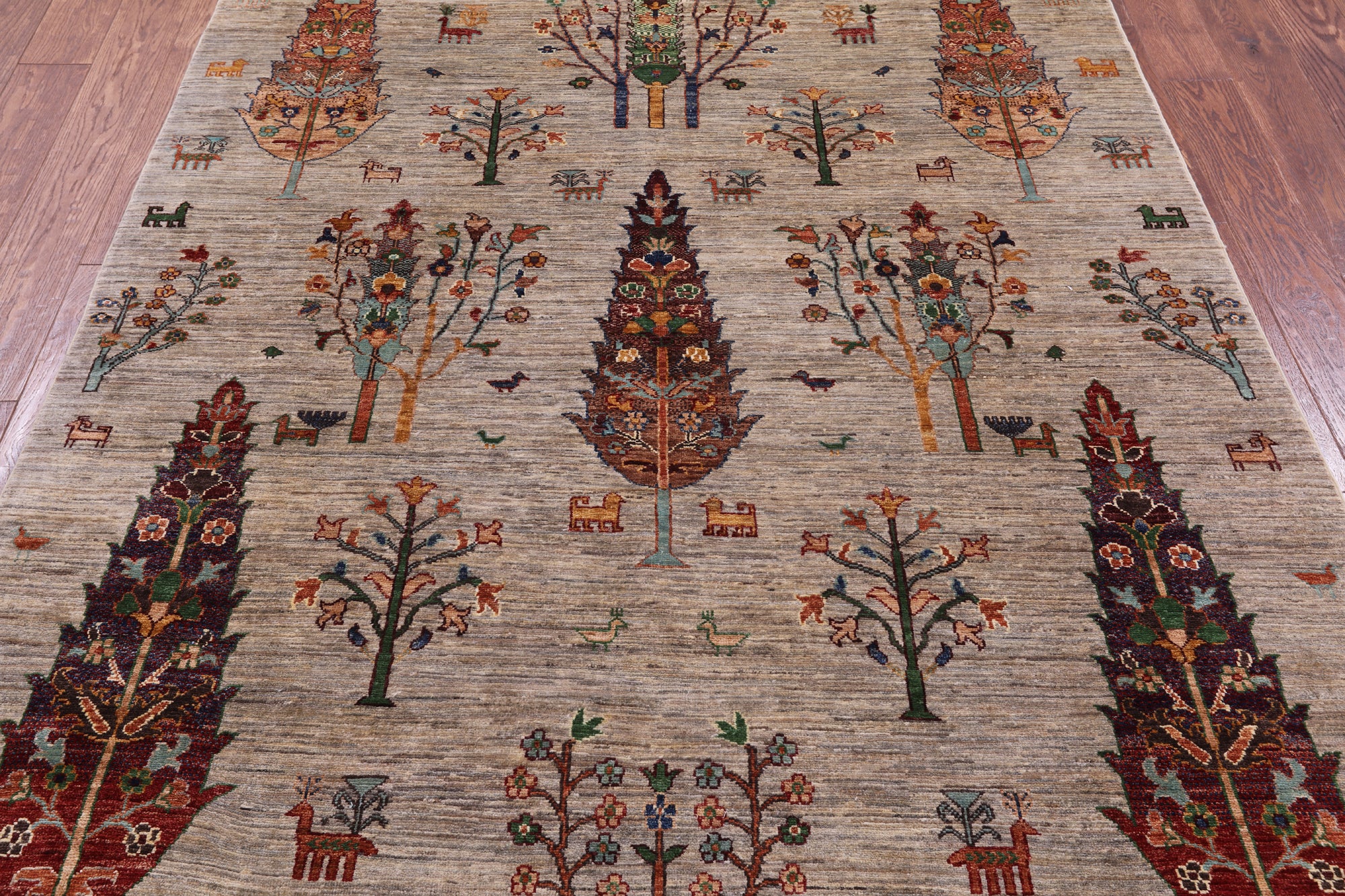 Tribal Persian Gabbeh Hand Knotted Wool Rug - 5' 7" X 7' 5" - Golden Nile