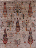 Tribal Persian Gabbeh Hand Knotted Wool Rug - 5' 7" X 7' 5" - Golden Nile