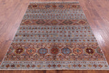 Khorjin Persian Gabbeh Hand Knotted Wool Rug - 5' 9" X 7' 10" - Golden Nile