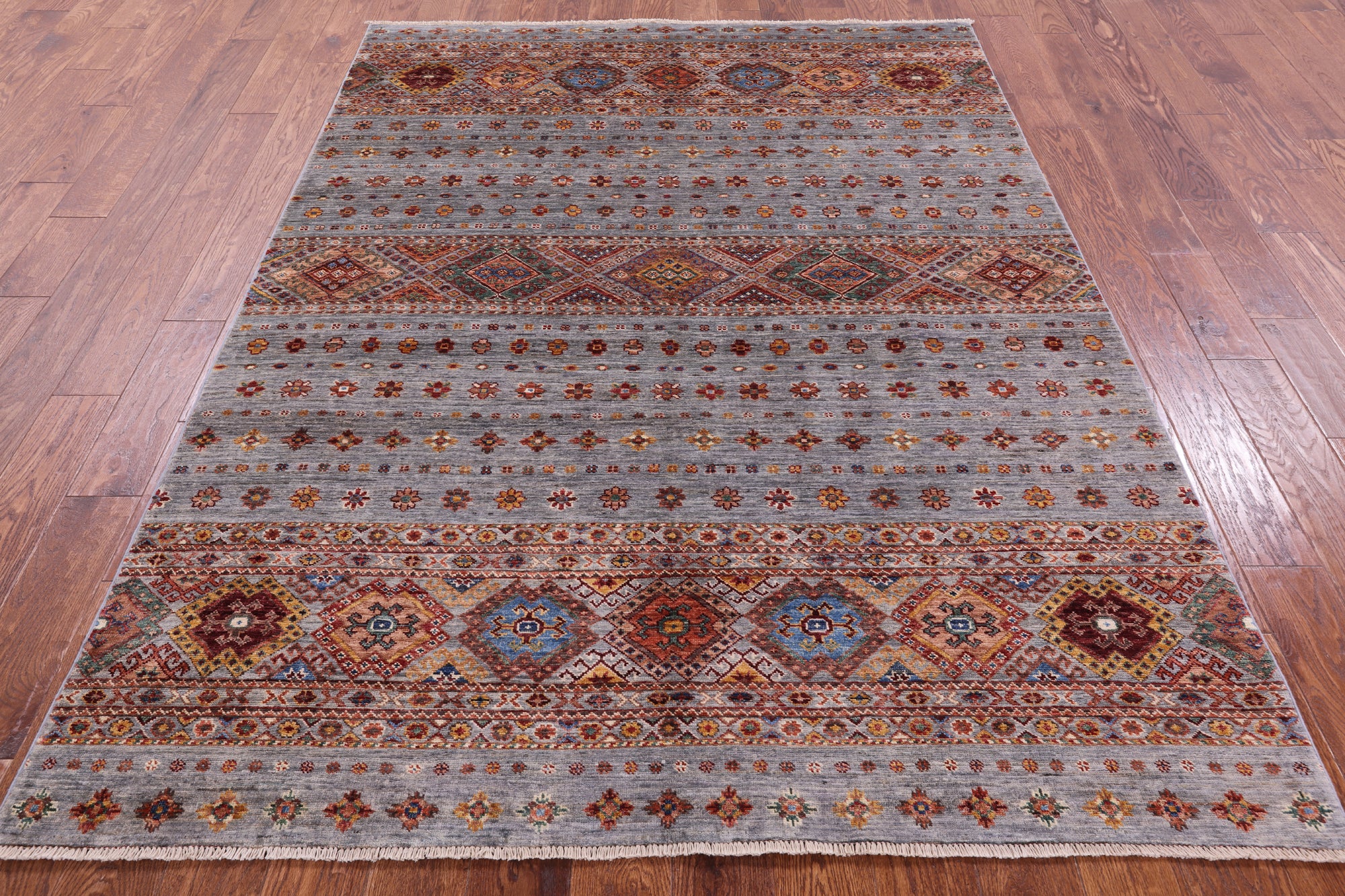 Khorjin Persian Gabbeh Hand Knotted Wool Rug - 5' 9" X 7' 10" - Golden Nile