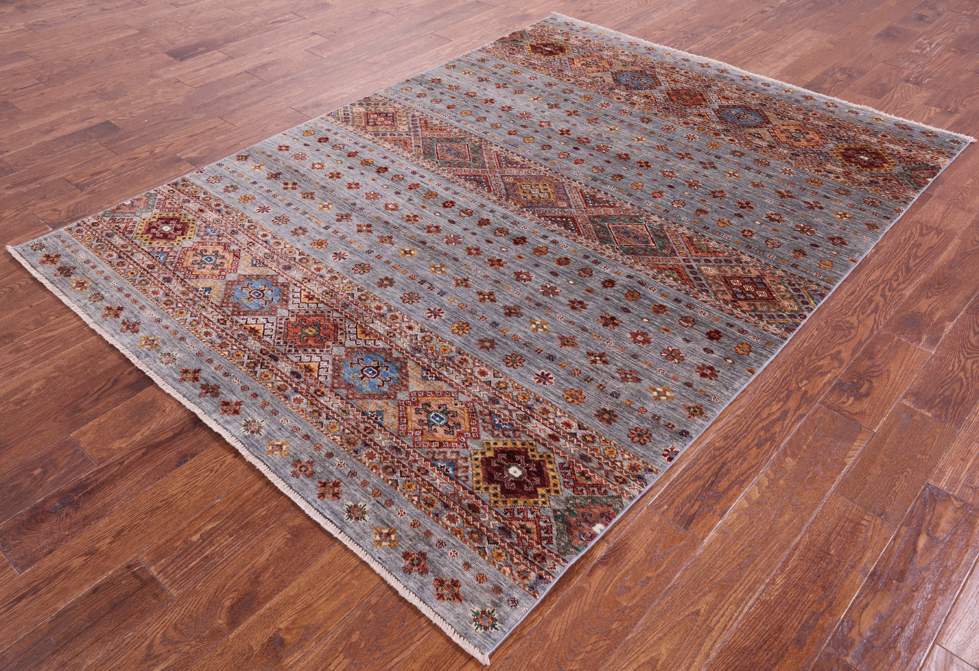 Khorjin Persian Gabbeh Hand Knotted Wool Rug - 5' 9" X 7' 10" - Golden Nile