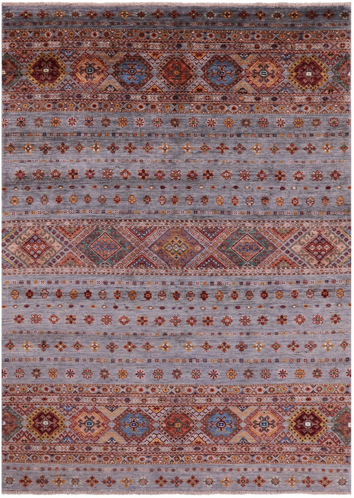 Khorjin Persian Gabbeh Hand Knotted Wool Rug - 5' 9" X 7' 10" - Golden Nile