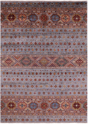 Khorjin Persian Gabbeh Hand Knotted Wool Rug - 5' 9