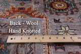 Grey Turkmen Ersari Hand Knotted Wool Rug - 6' 8" X 9' 5" - Golden Nile
