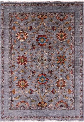 Peshawar Hand Knotted Wool Rug - 4' 11