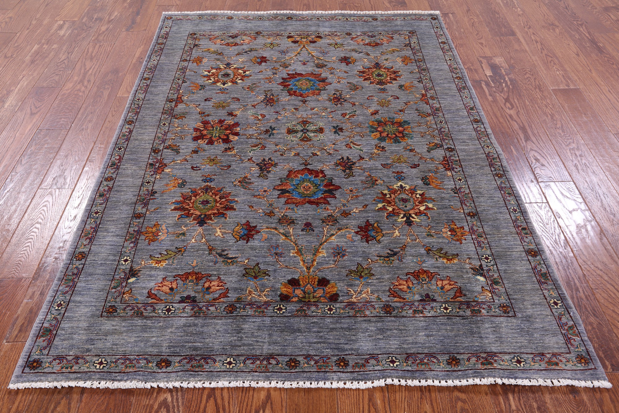 Peshawar Hand Knotted Wool Rug - 4' 11" X 6' 8" - Golden Nile