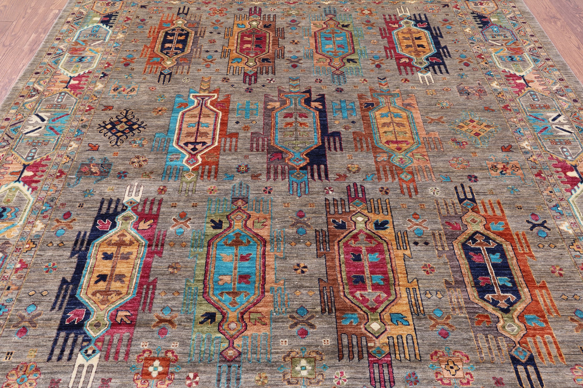 Persian Fine Serapi Hand Knotted Wool Rug - 8' 2" X 9' 8" - Golden Nile