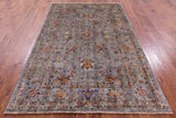 Grey Peshawar Hand Knotted Wool Rug - 5' 6" X 8' 5" - Golden Nile