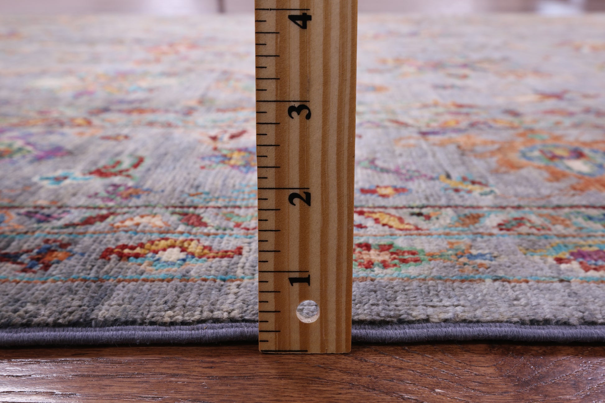 Grey Peshawar Hand Knotted Wool Rug - 5' 6" X 8' 5" - Golden Nile
