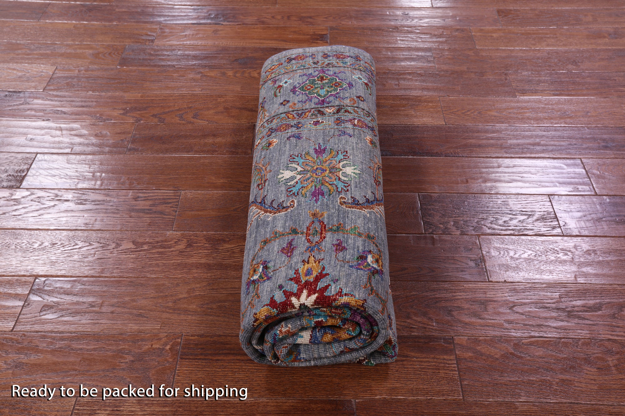 Grey Peshawar Hand Knotted Wool Rug - 5' 6" X 8' 5" - Golden Nile