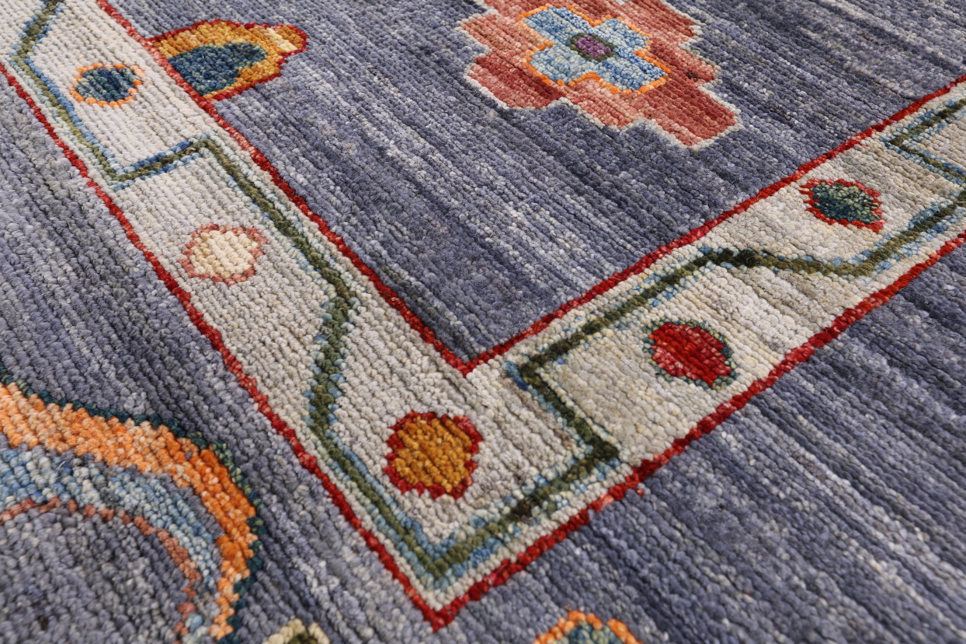 Grey Turkish Oushak Hand Knotted Wool Rug - 9' 0" X 11' 11" - Golden Nile