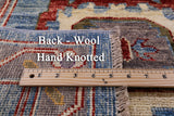 Blue Turkish Oushak Hand Knotted Wool Rug - 7' 10" X 9' 9" - Golden Nile