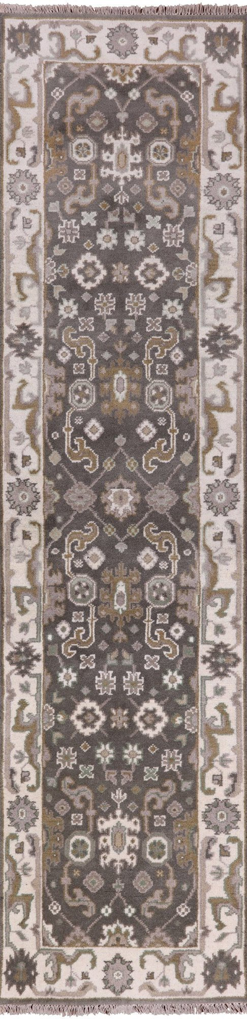 Turkish Oushak Hand Knotted Wool Runner Rug - 2' 6" X 9' 11" - Golden Nile