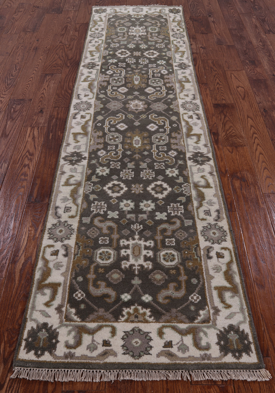 Turkish Oushak Hand Knotted Wool Runner Rug - 2' 6" X 9' 11" - Golden Nile