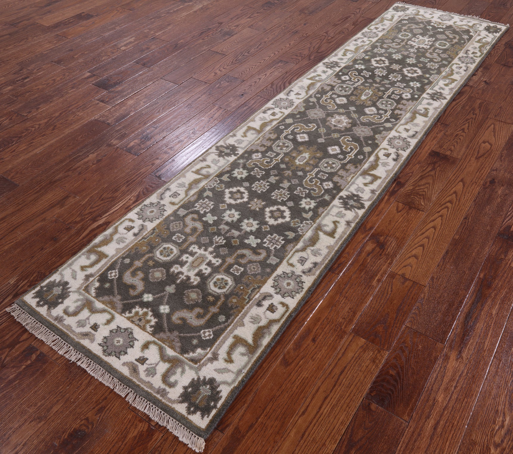 Turkish Oushak Hand Knotted Wool Runner Rug - 2' 6" X 9' 11" - Golden Nile