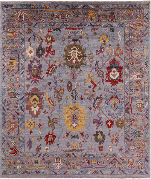 Turkish Oushak Hand Knotted Wool Rug - 8' 2" X 9' 8" - Golden Nile