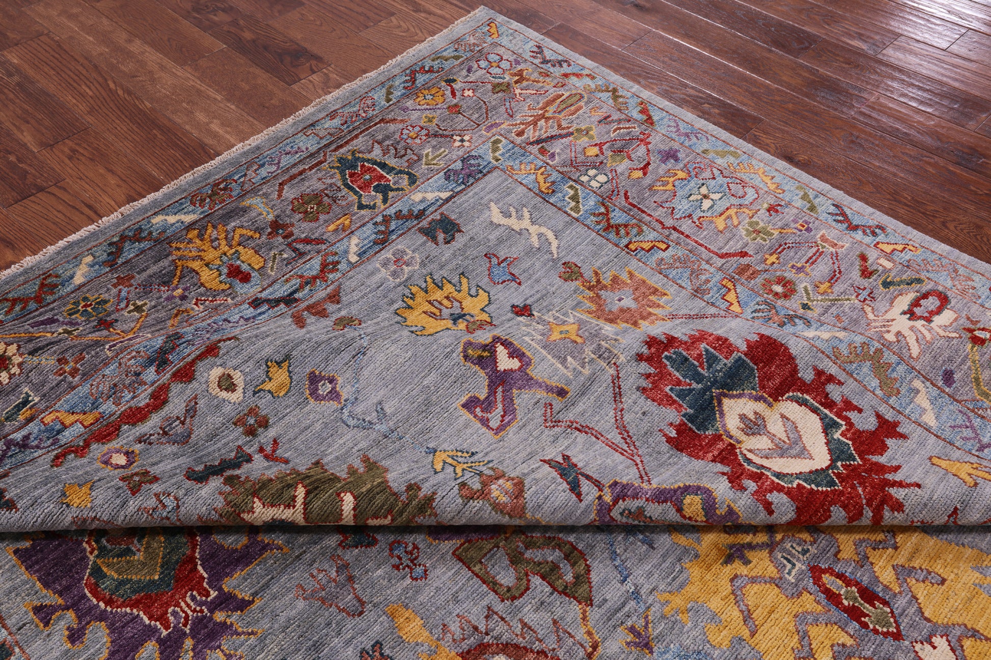 Turkish Oushak Hand Knotted Wool Rug - 8' 2" X 9' 8" - Golden Nile