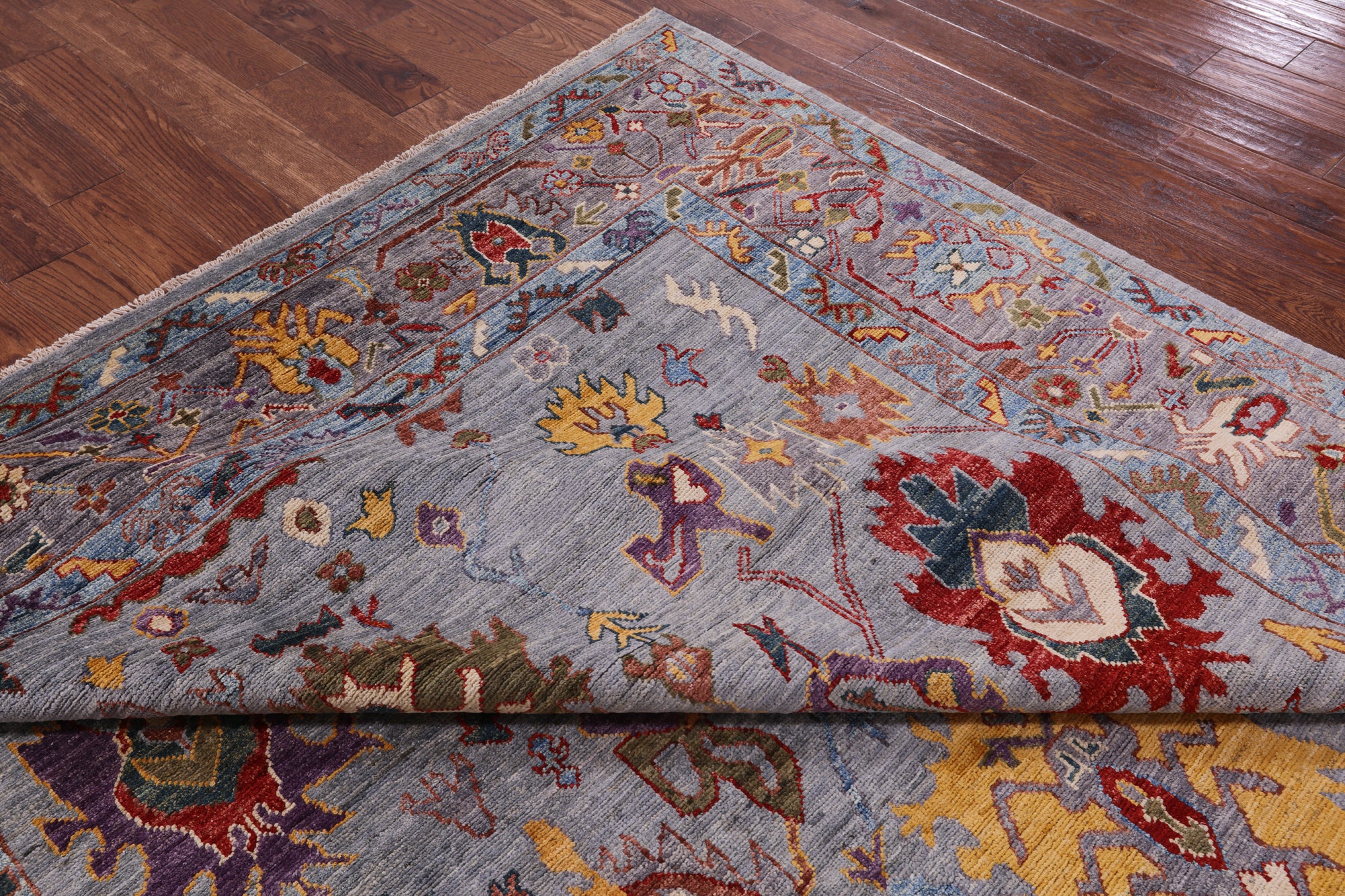 Turkish Oushak Hand Knotted Wool Rug - 8' 2" X 9' 8" - Golden Nile
