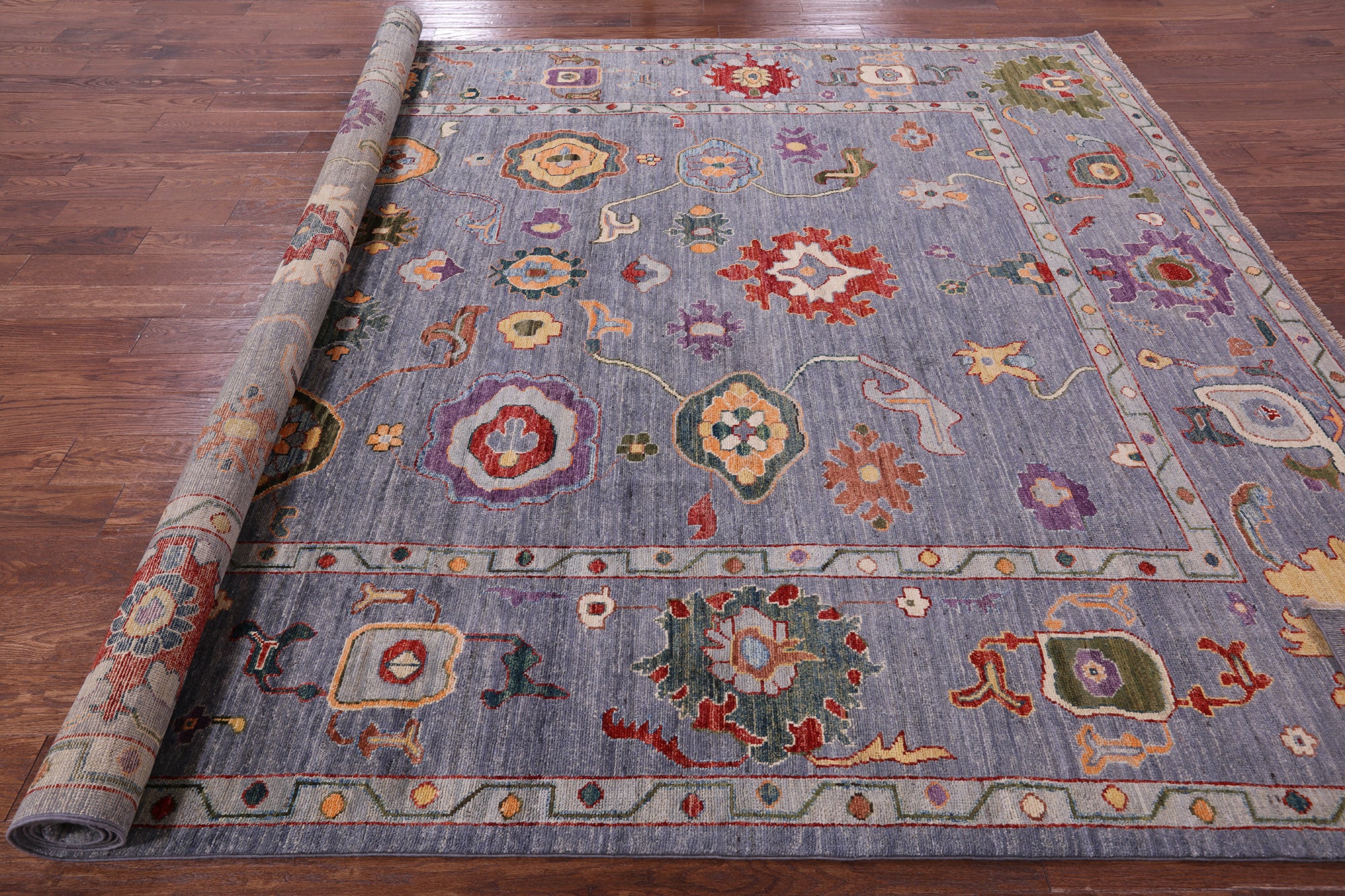 Turkish Oushak Handmade Wool Rug - 9' 0" X 11' 10" - Golden Nile