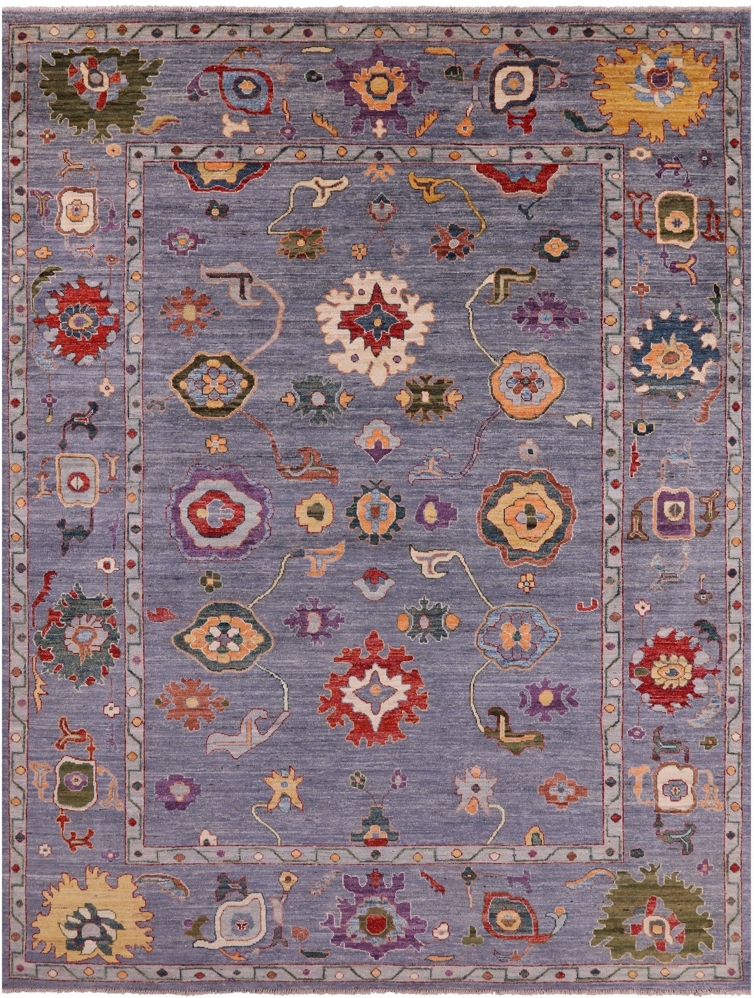 Turkish Oushak Handmade Wool Rug - 9' 0" X 11' 10" - Golden Nile