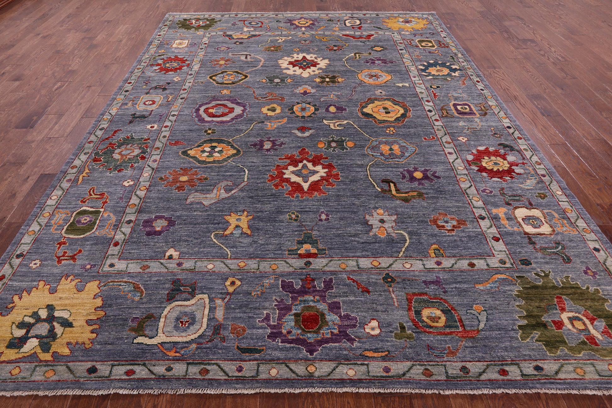 Turkish Oushak Handmade Wool Rug - 9' 0" X 11' 10" - Golden Nile