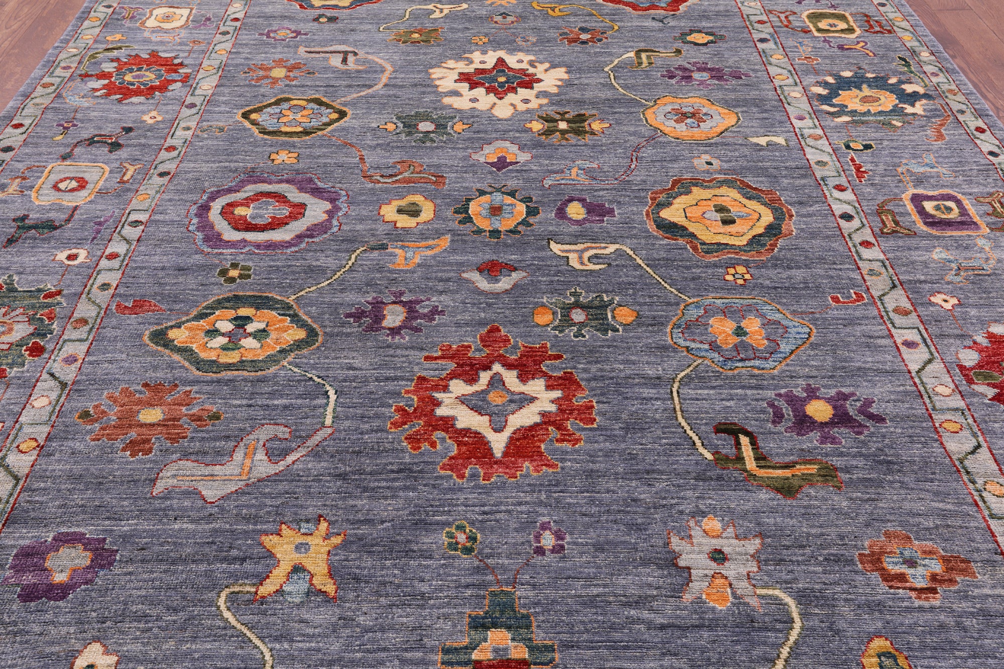 Turkish Oushak Handmade Wool Rug - 9' 0" X 11' 10" - Golden Nile