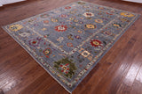 Turkish Oushak Handmade Wool Rug - 9' 0" X 11' 10" - Golden Nile
