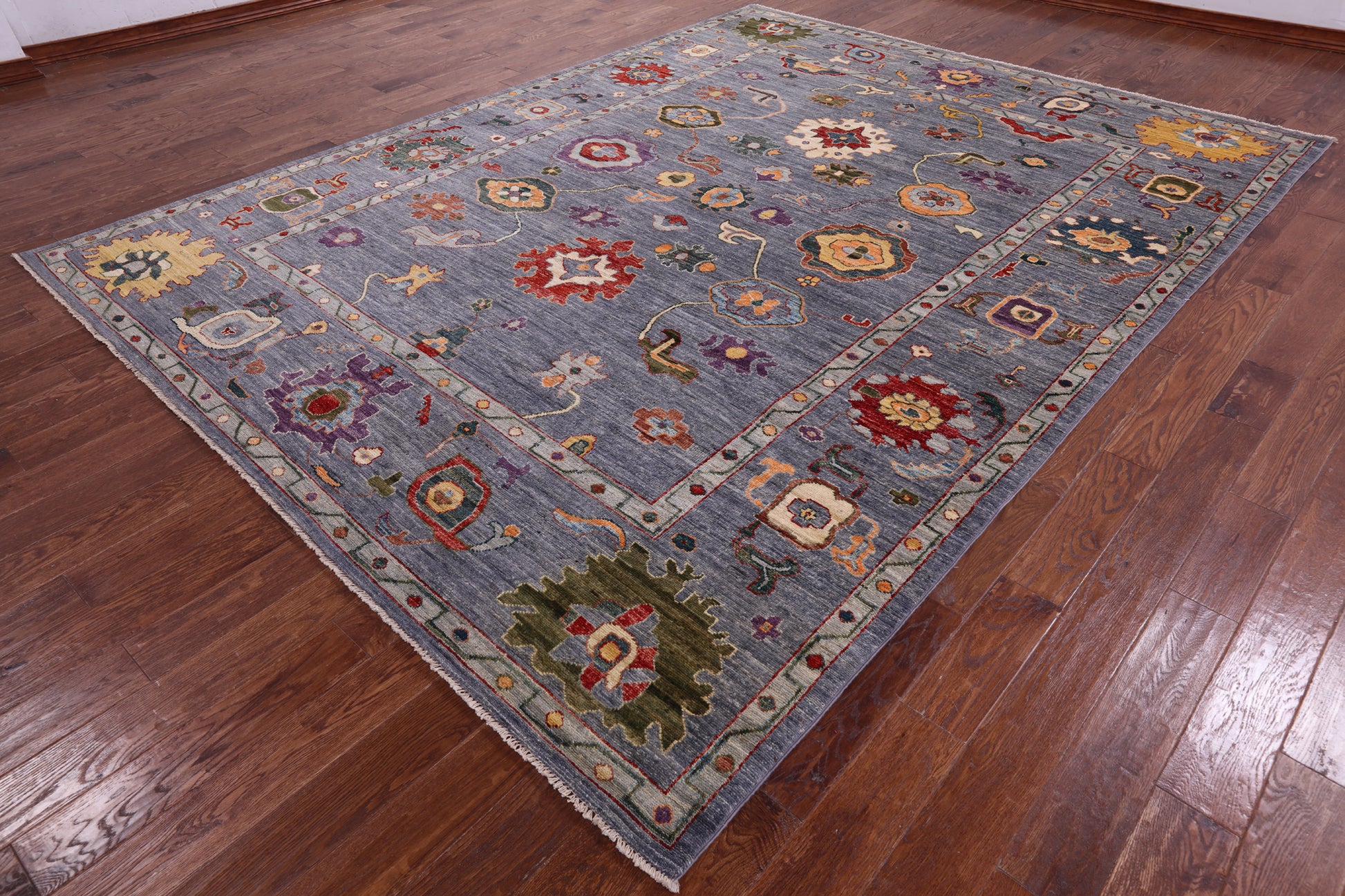 Turkish Oushak Handmade Wool Rug - 9' 0" X 11' 10" - Golden Nile