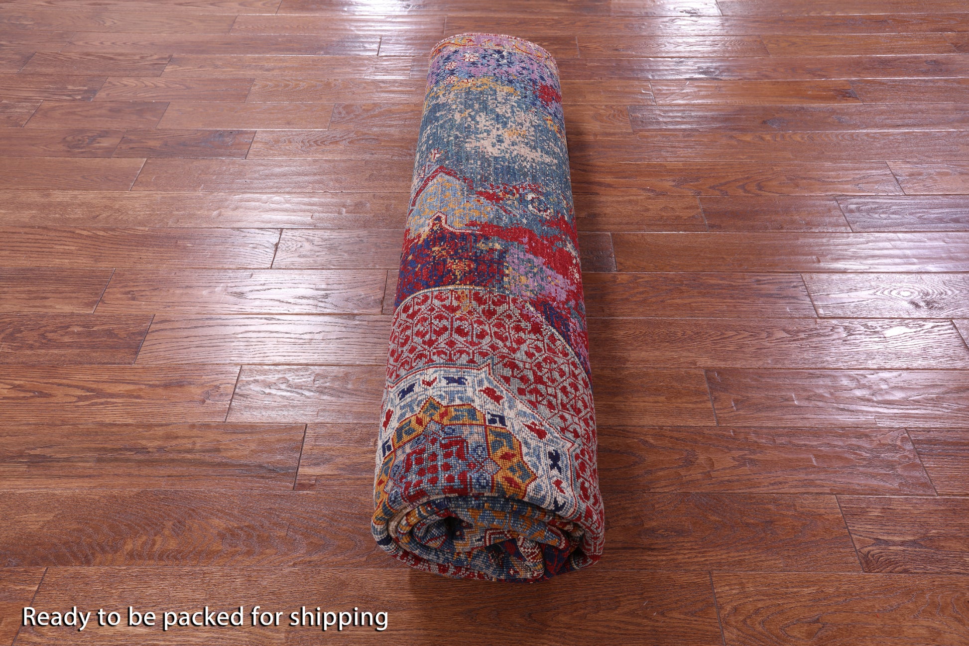 Geometric Persian Mamluk Hand Knotted Wool Rug - 8' 5" X 10' 0" - Golden Nile