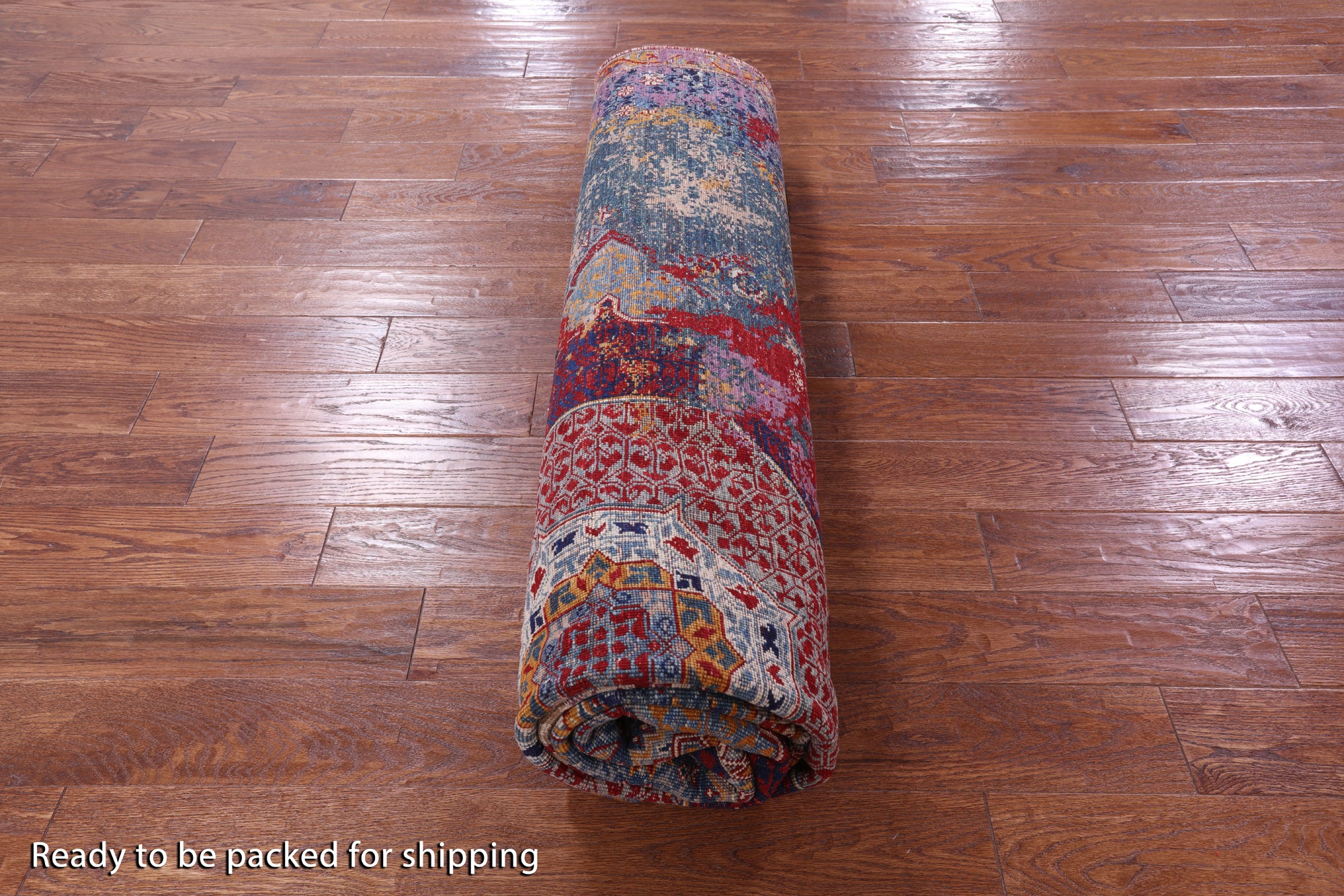 Geometric Persian Mamluk Hand Knotted Wool Rug - 8' 5" X 10' 0" - Golden Nile
