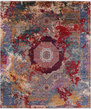 Geometric Persian Mamluk Hand Knotted Wool Rug - 8' 5" X 10' 0" - Golden Nile