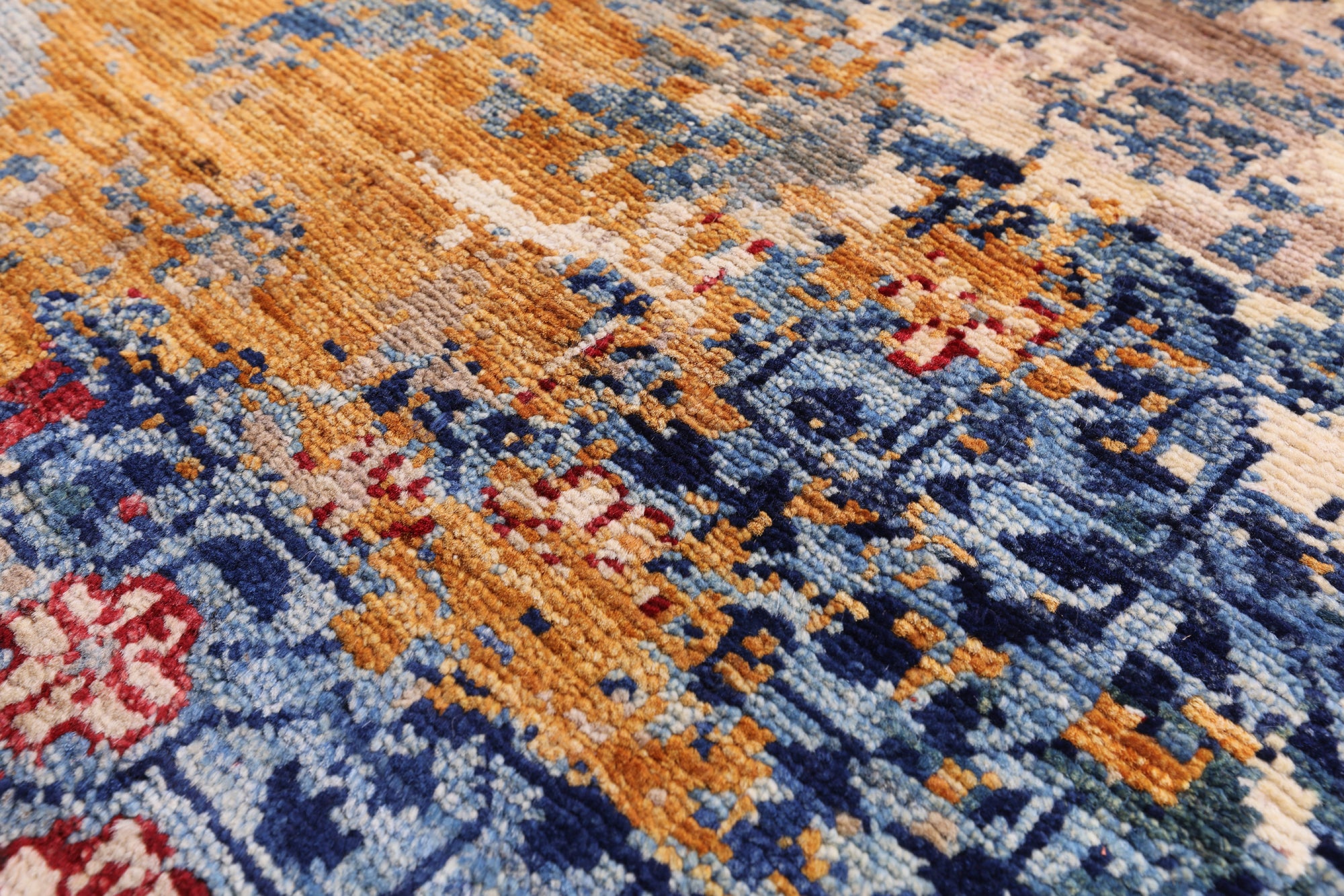 Geometric Persian Mamluk Hand Knotted Wool Rug - 8' 5" X 10' 0" - Golden Nile