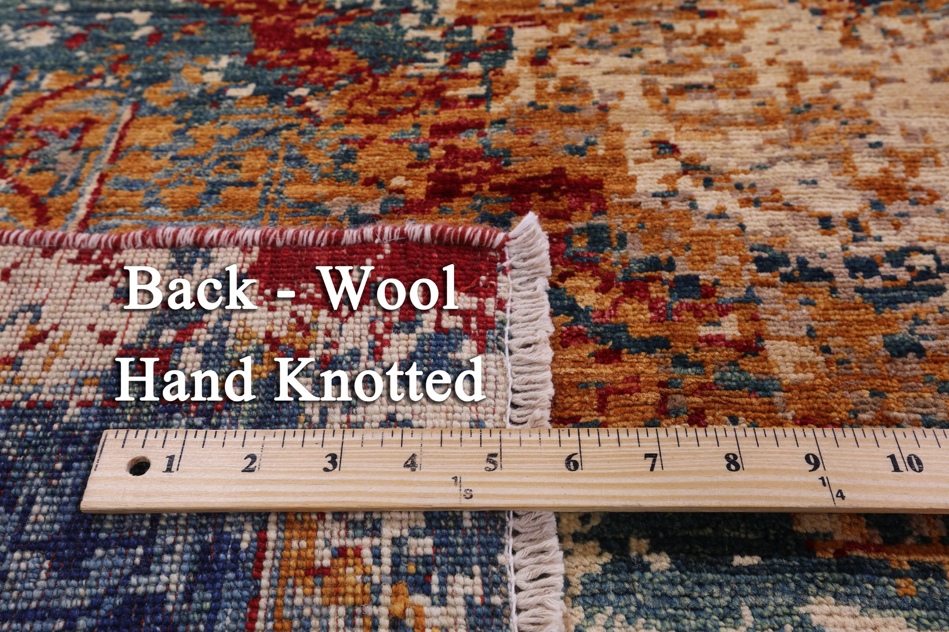 Geometric Persian Mamluk Hand Knotted Wool Rug - 8' 5" X 10' 0" - Golden Nile
