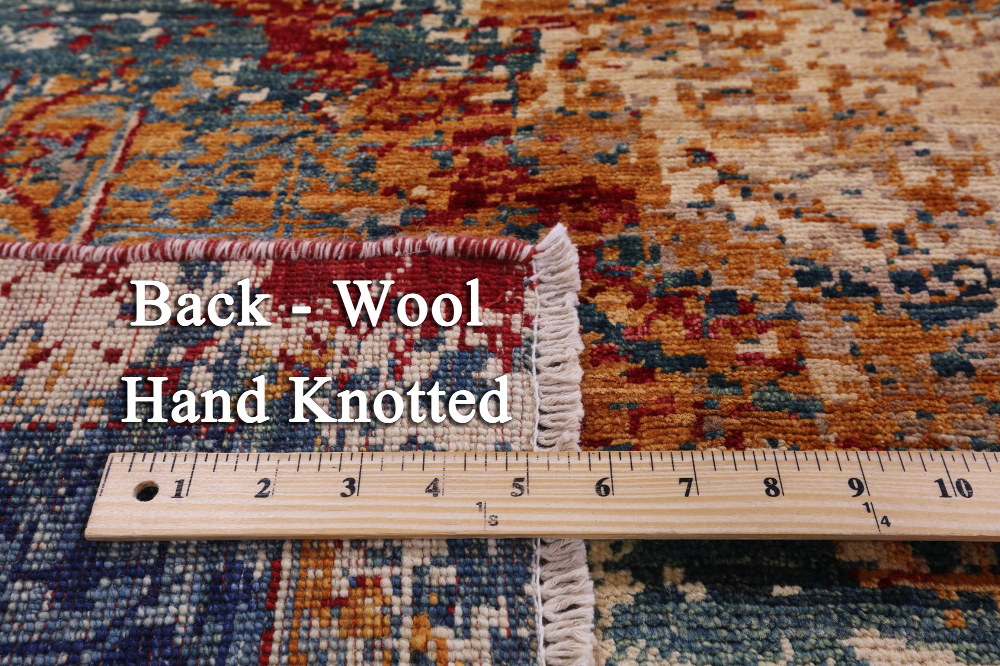 Geometric Persian Mamluk Hand Knotted Wool Rug - 8' 5" X 10' 0" - Golden Nile