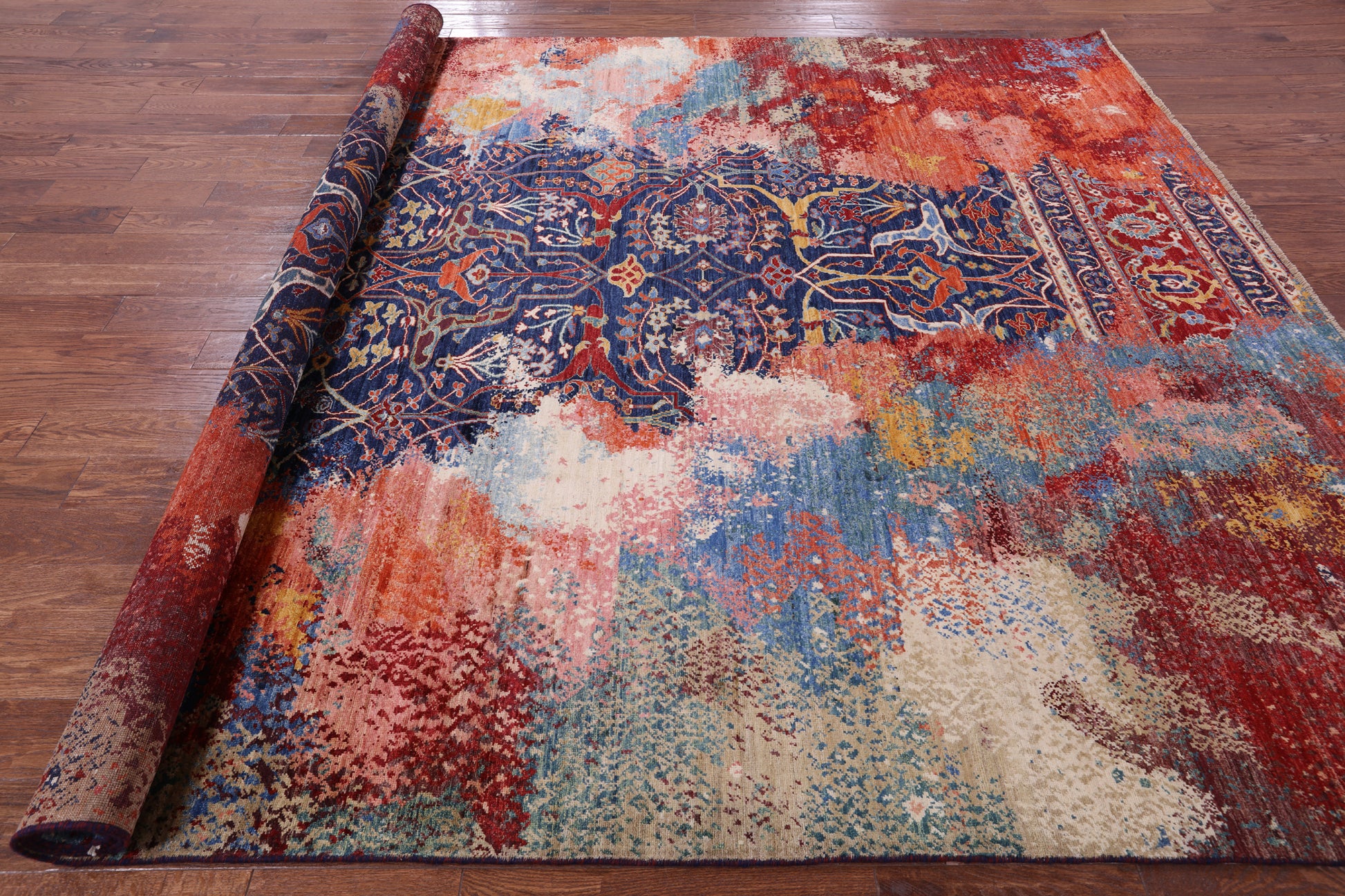 Persian Fine Serapi  Hand Knotted Wool Rug - 8' 11" X 11' 9" - Golden Nile