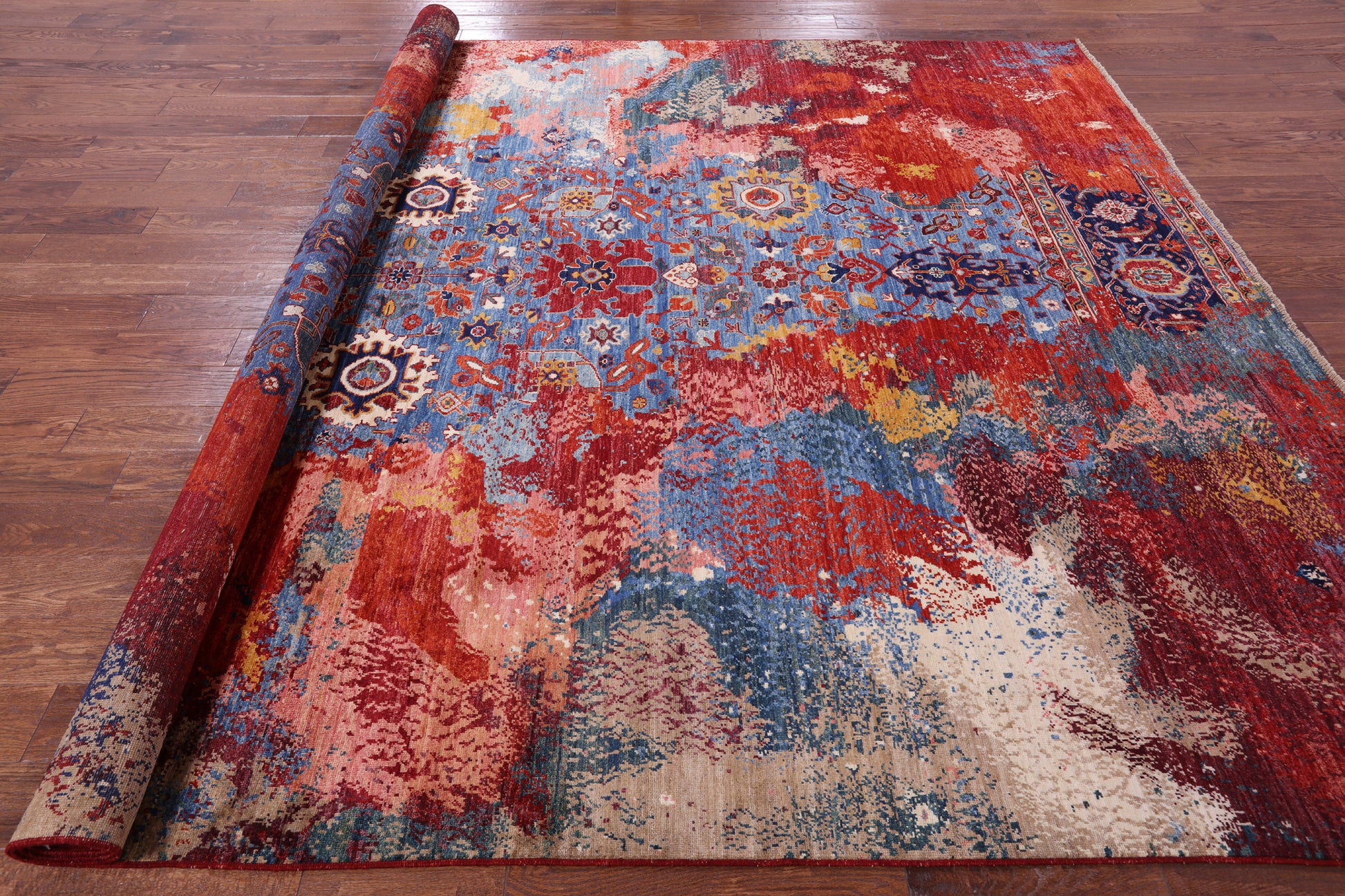 Persian Fine Serapi Hand Knotted Wool Rug - 9' 0" X 11' 10" - Golden Nile