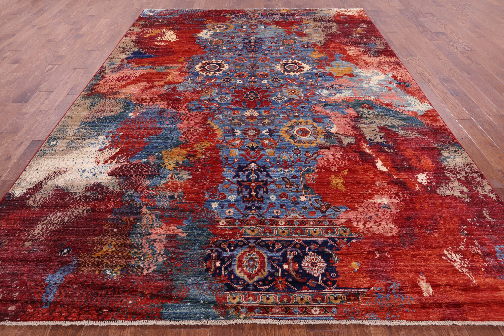 Persian Fine Serapi Hand Knotted Wool Rug - 9' 0" X 11' 10" - Golden Nile
